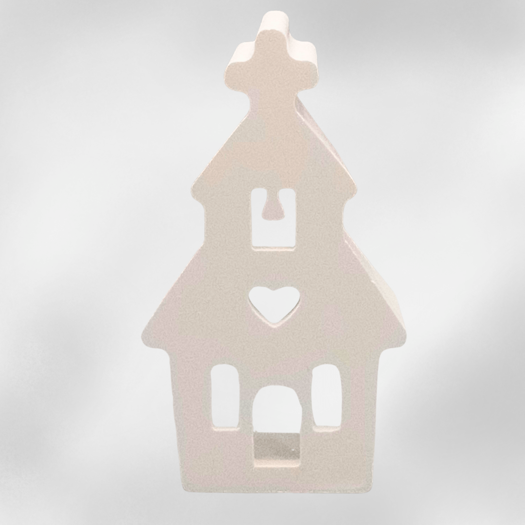Keraflott Weihnachtskirche – handgegossene Dekofigur aus Gießkeramik, winterliche Dekoidee mit Licht - Zauberwerk