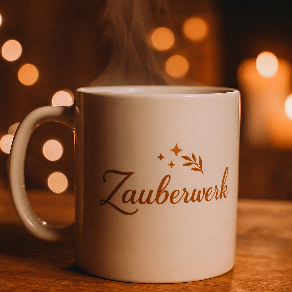 Zauberwerk Tasse – Keramikbecher mit Logo - Zauberwerk