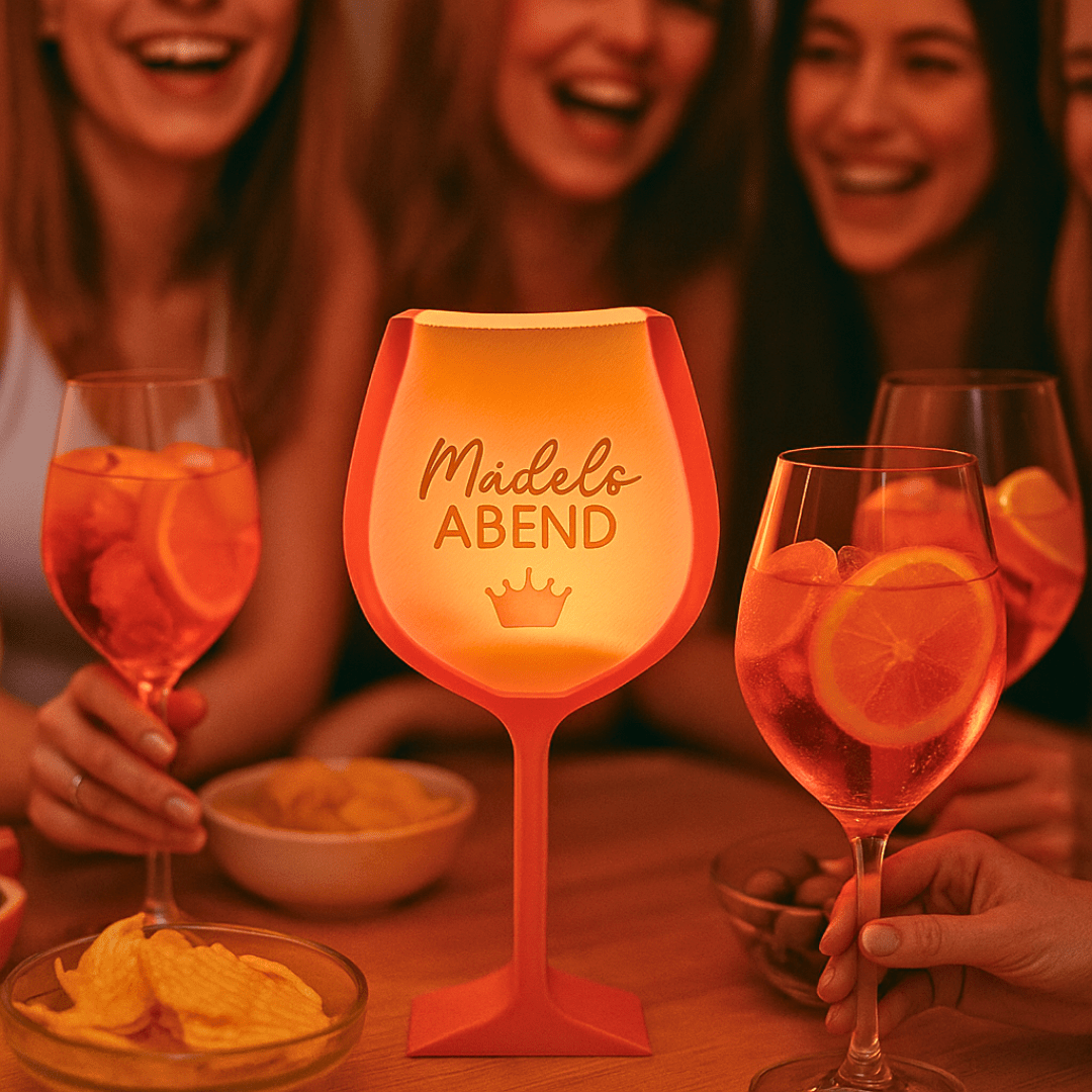 3D - Deko „Mädelsabend“ im Aperol Spritz Style mit LED - Licht - Zauberwerk