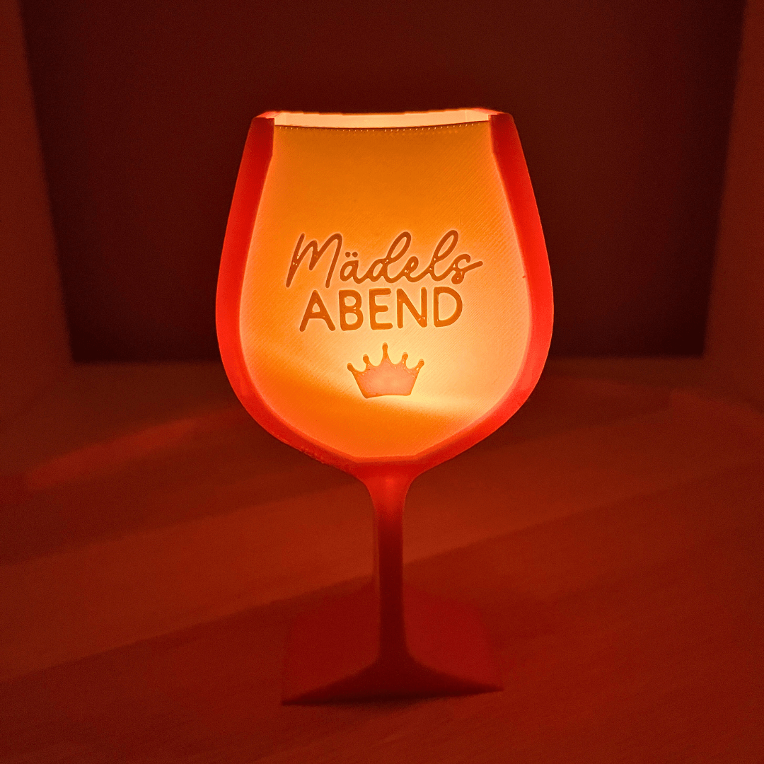 3D - Deko „Mädelsabend“ im Aperol Spritz Style mit LED - Licht - Zauberwerk