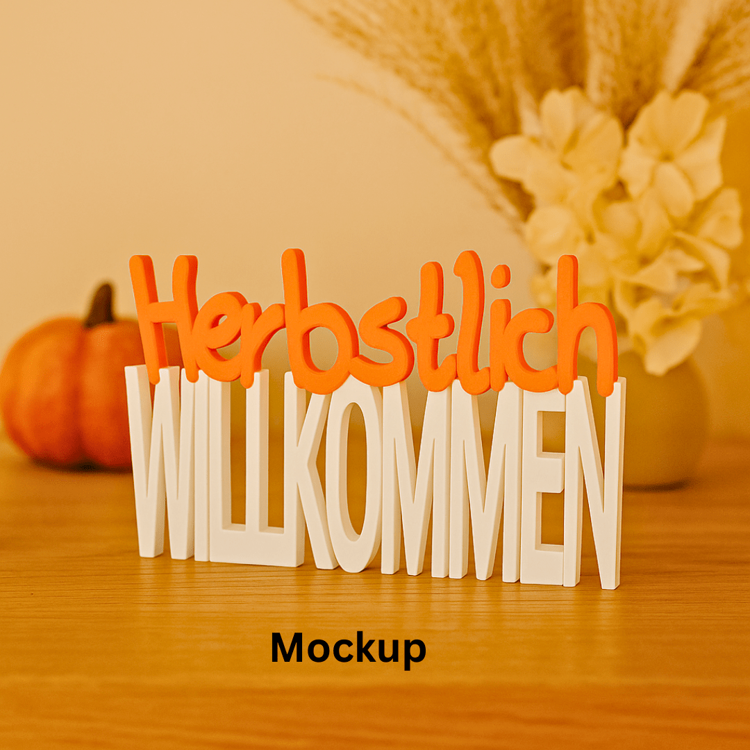 STL - Datei Schriftzug Herbstlich Willkommen – 3D - Druck Vorlage mit kommerzieller Nutzung - Zauberwerk