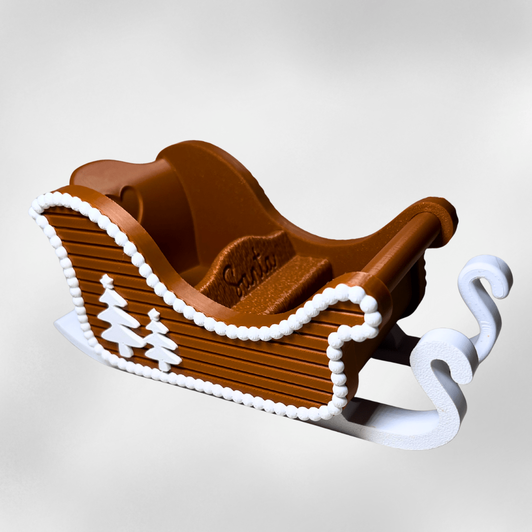Weihnachtsschlitten Lebkuchen - Optik Deko | 3D - gedruckt | Geschenkidee Weihnachten - Zauberwerk