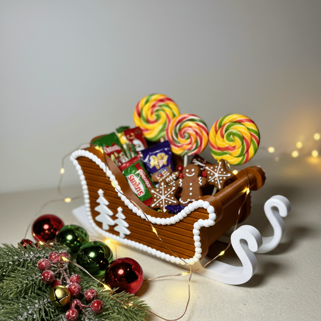 Weihnachtsschlitten Lebkuchen - Optik Deko | 3D - gedruckt | Geschenkidee Weihnachten - Zauberwerk