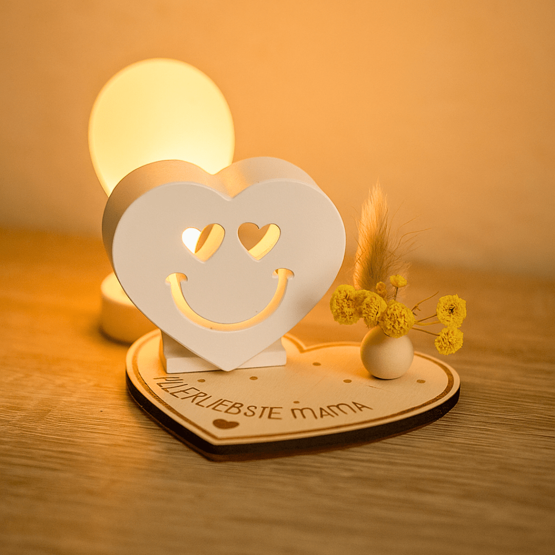 Allerliebste Mama Herzdeko mit Ballonlicht – Handgemachtes Geschenk - Zauberwerk