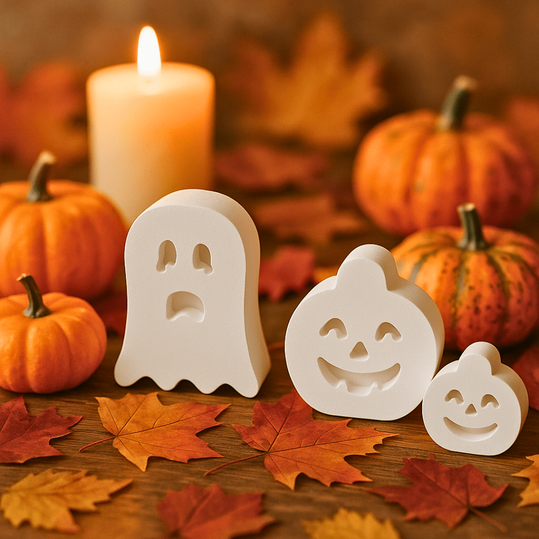 Halloween Deko Figuren für dein Wohnzimmer – Kürbis & Geist aus Gießmasse - Zauberwerk
