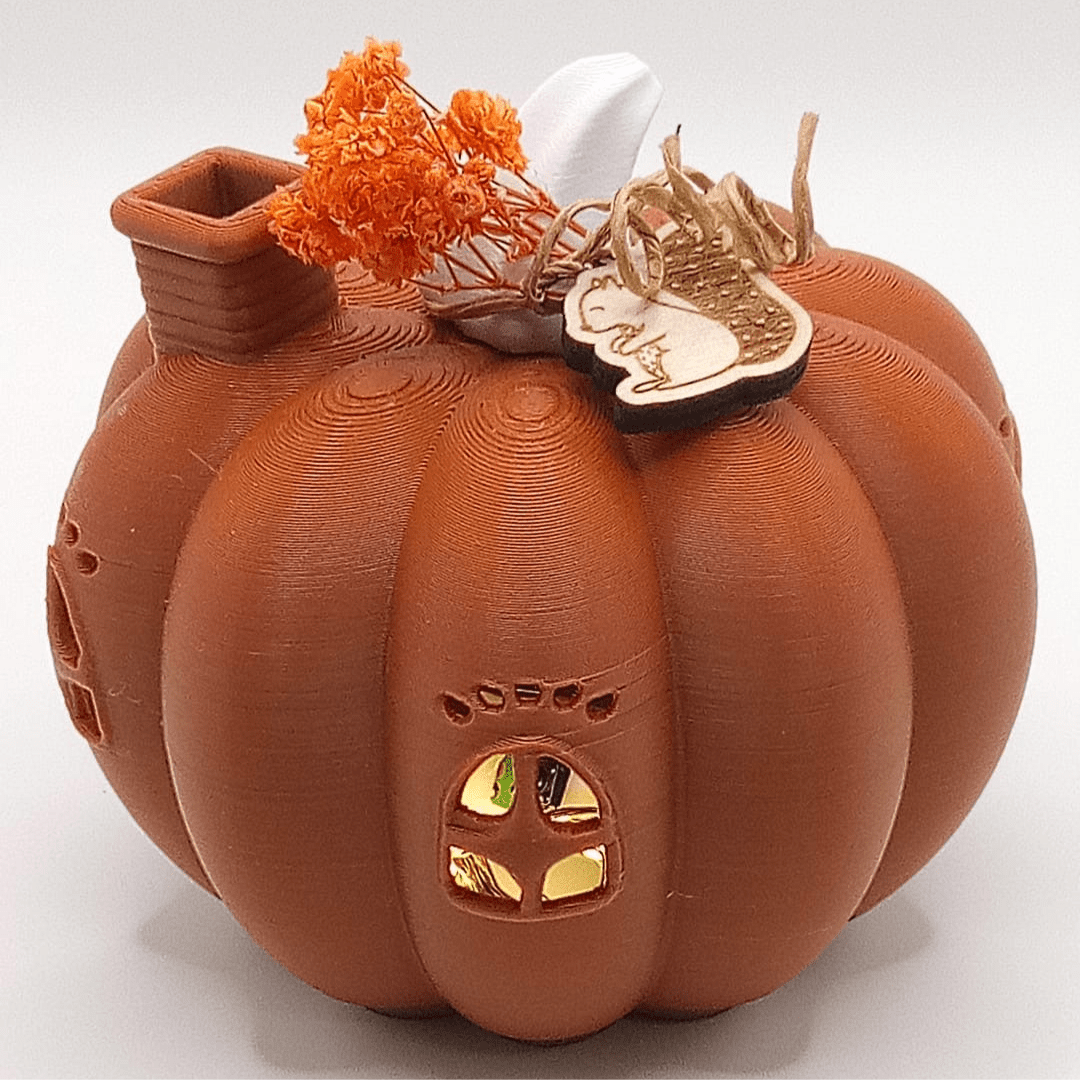 Leuchtender Herbst - Kürbis – 3D - Deko mit LED - Einsatz (Kopie) - Zauberwerk