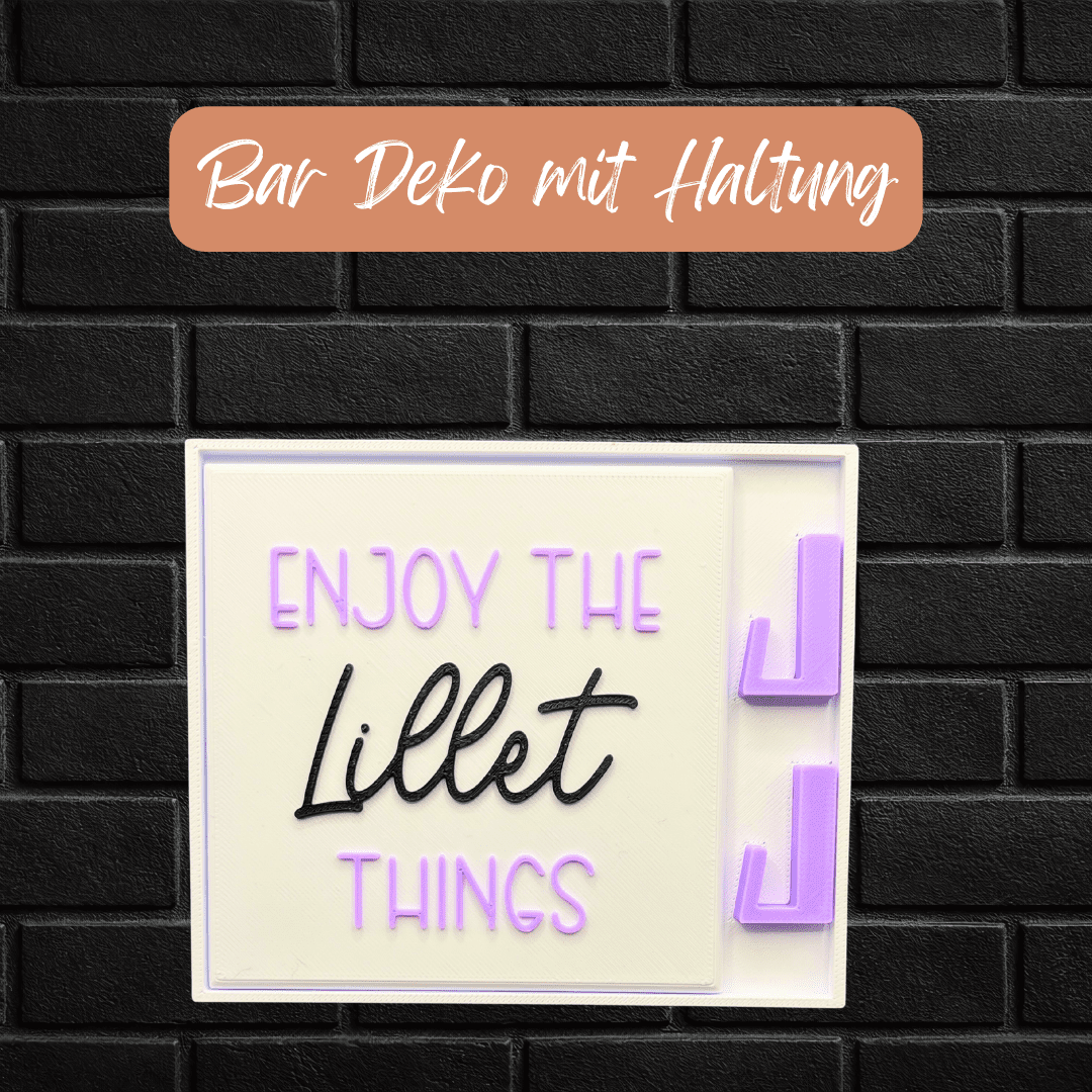 Enjoy the Lillet Things - Sprüchekachel mit Halter - Bar Deko Geschenk - Zauberwerk.shop