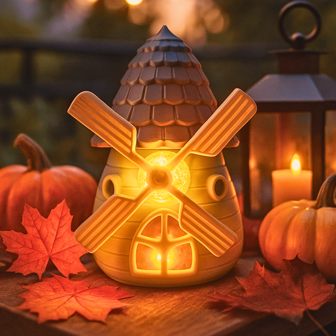 Herbst - Windmühle Piet mit Licht – Zauberhafte Deko - Zauberwerk