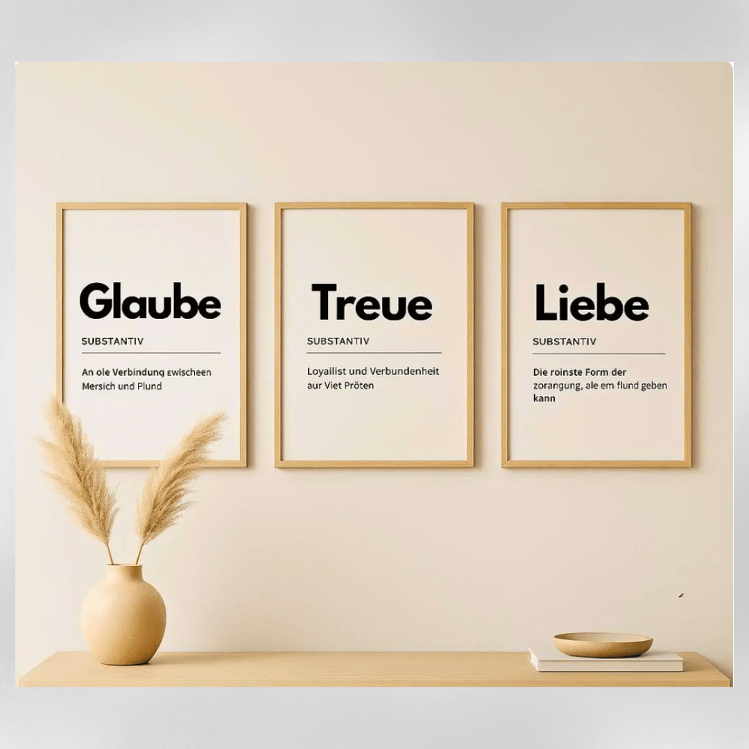 6er Poster - Set Hundeliebe – Printable Wanddeko mit Sprüchen | A4 | Glaube Liebe Treue für Hundefans | PDF Download - Zauberwerk