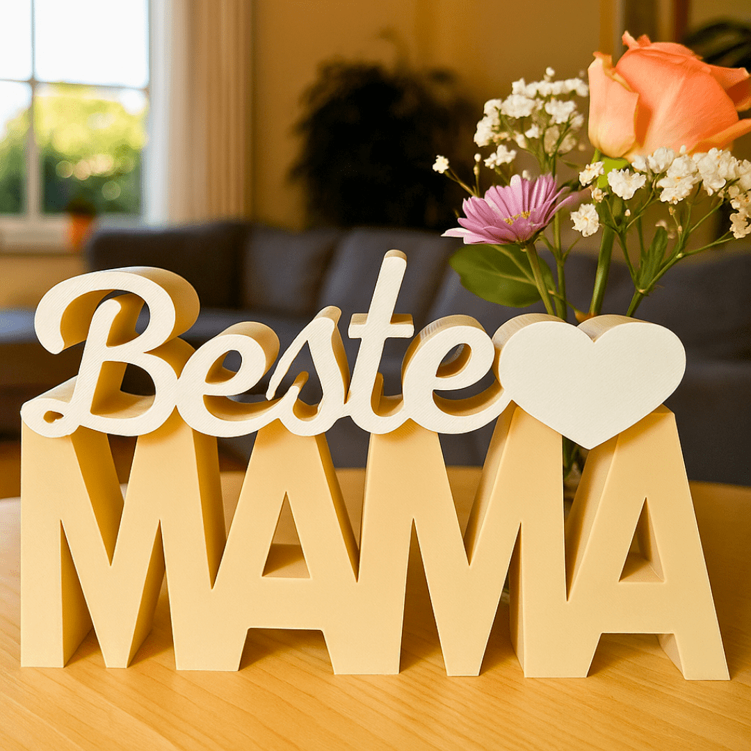 STL & 3MF Datei Aufsteller „Beste Mama“ – 3D Druck Vorlage, Muttertag Geschenk, digitaler Download - Zauberwerk