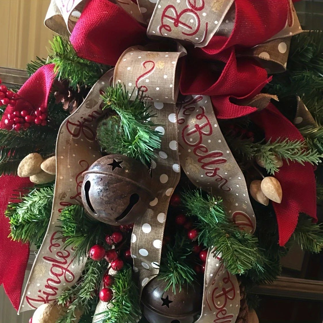 Weihnachts - Türkranz mit Schleifen & Beeren – festliche Hängedeko für Zuhause - Zauberwerk