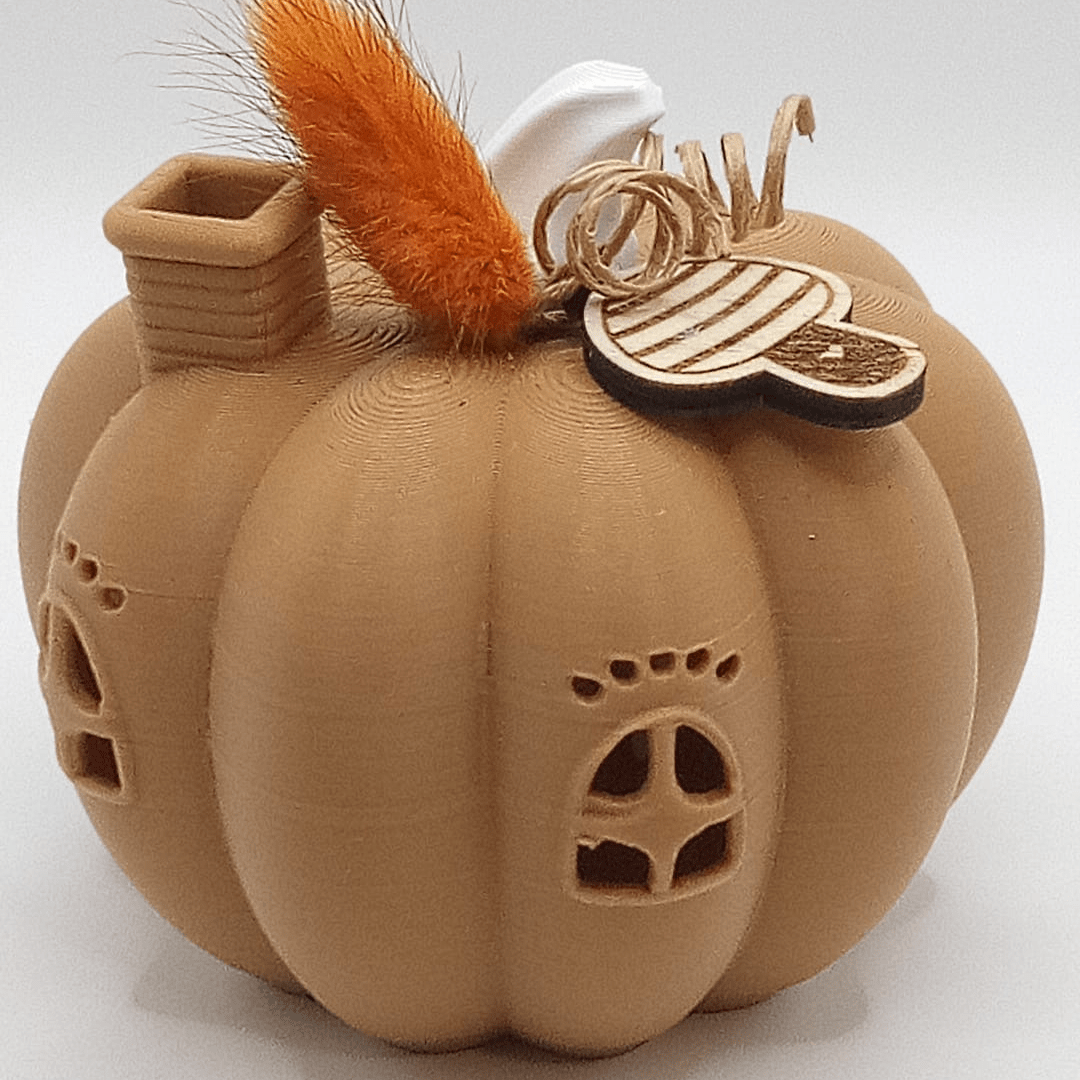 Leuchtender Herbst - Kürbis – 3D - Deko mit LED - Einsatz (Kopie) - Zauberwerk