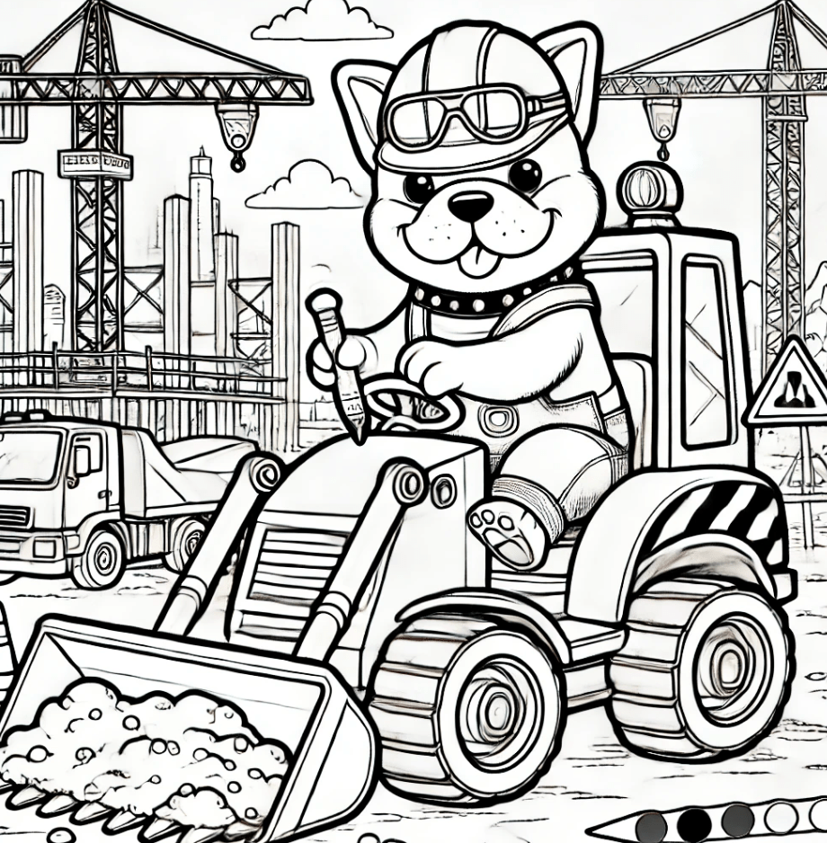 Oskar auf der Baustelle – Ein Malbuch für kleine Entdecker / PDF Download - Zauberwerk