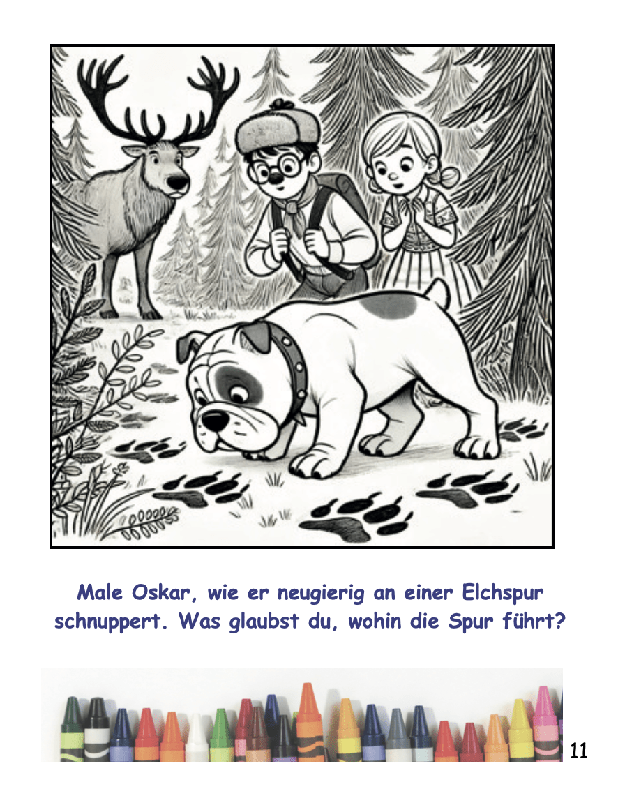 Oskars Abenteuer – Malbuch mit Story für Kids / PDF Download - Zauberwerk