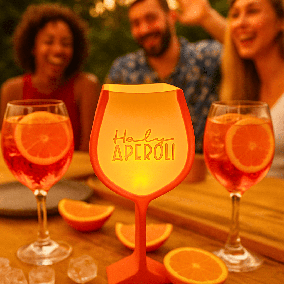 3D - Deko „Holy Aperoli“ im Aperol Spritz Style mit LED - Licht - Zauberwerk