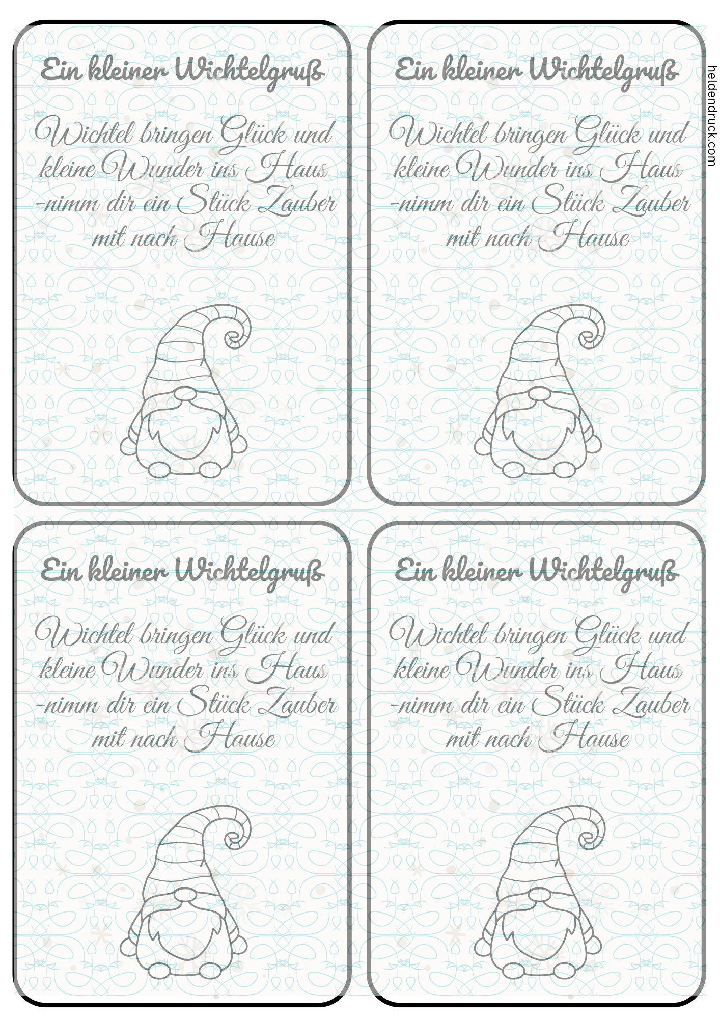 Wichtel Tütenklappen PDF – Printable Geschenkverpackung Weihnachten, DIY Anhänger, Digital Download für Handmade & Märkte - Zauberwerk