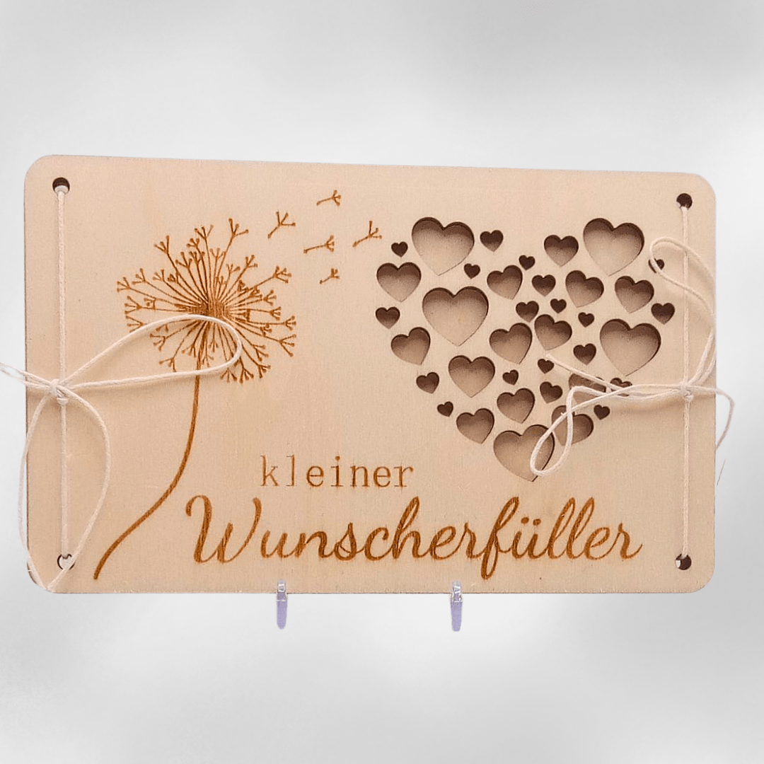 Geschenk - Holzkarten mit Gravur & Geldscheinfach | Handgemachte Gutscheinkarten für Hochzeit, Geburtstag & Weihnachten - Zauberwerk