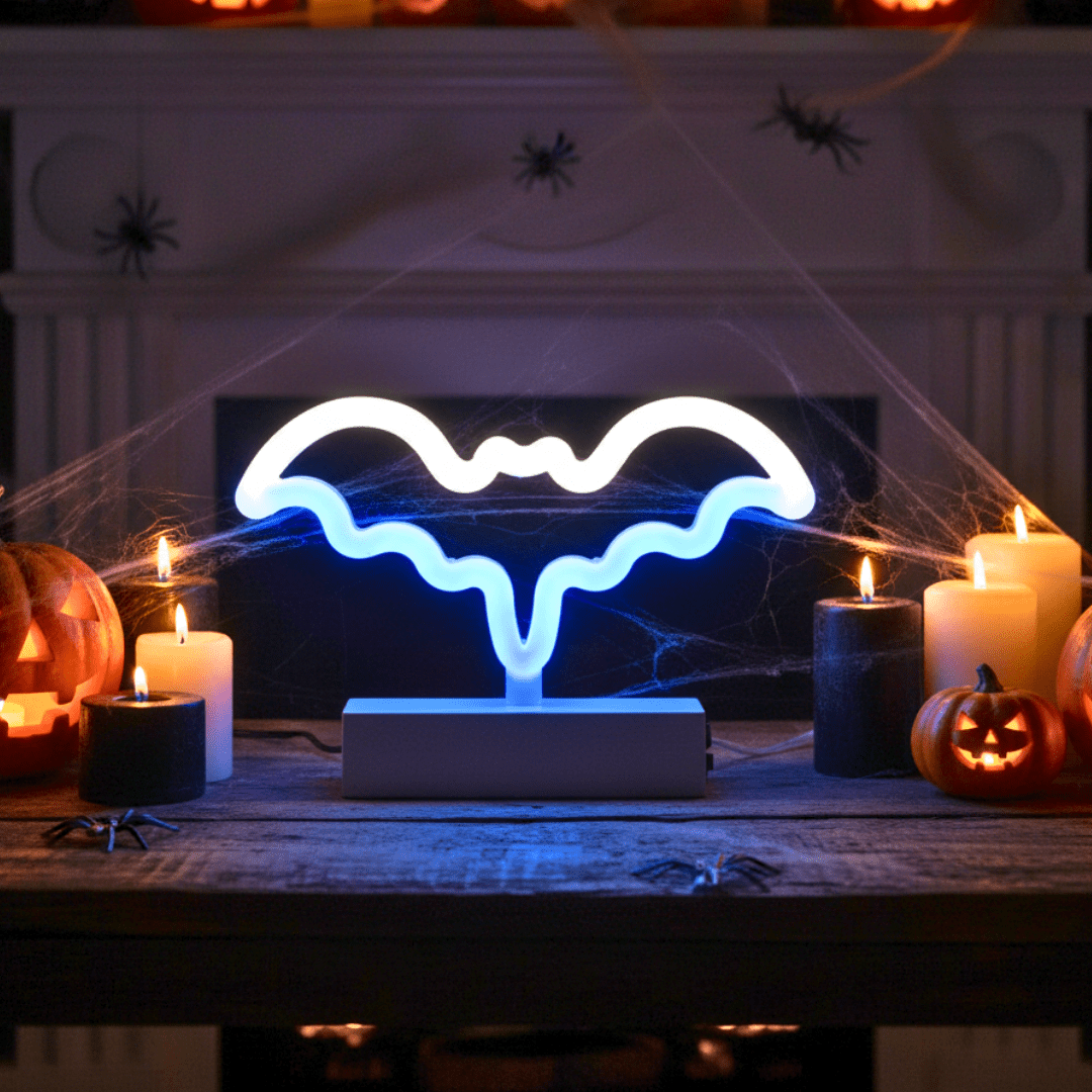 Halloween LED Lampe Fledermaus – Neonlicht Deko für Party & Zuhause - Zauberwerk