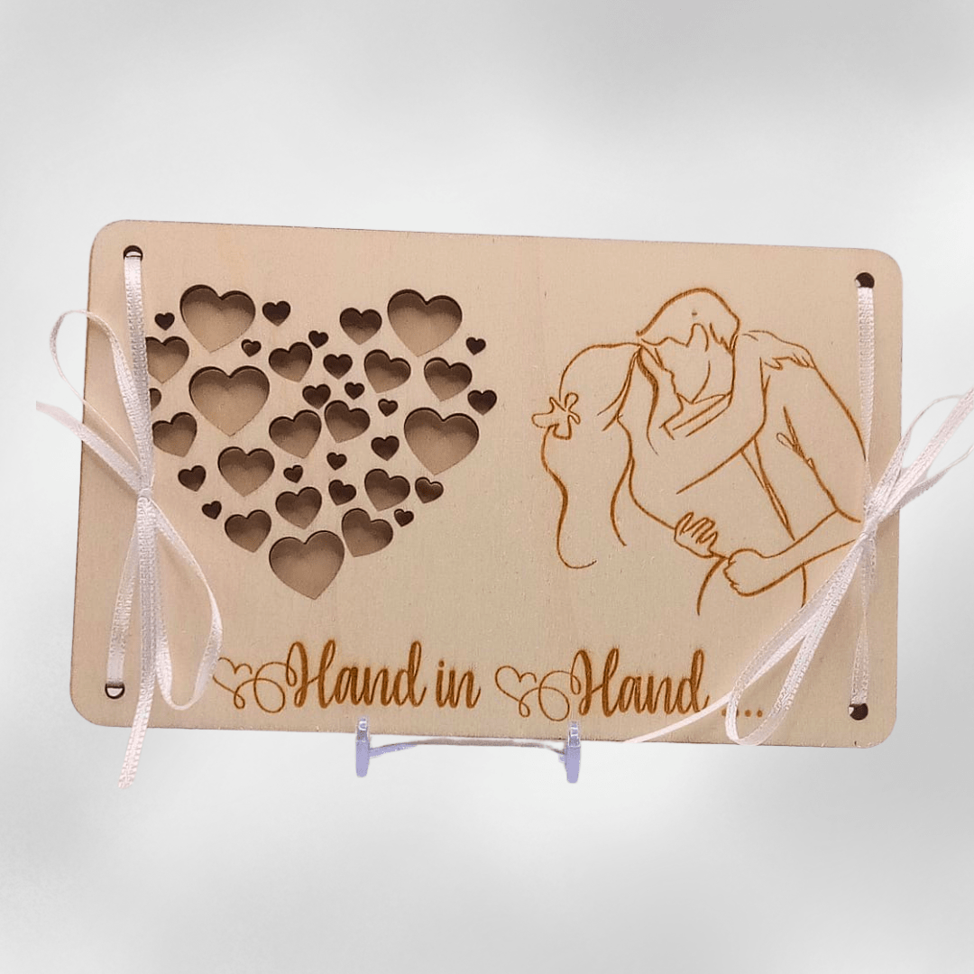 Geschenk - Holzkarten mit Gravur & Geldscheinfach | Handgemachte Gutscheinkarten für Hochzeit, Geburtstag & Weihnachten - Zauberwerk