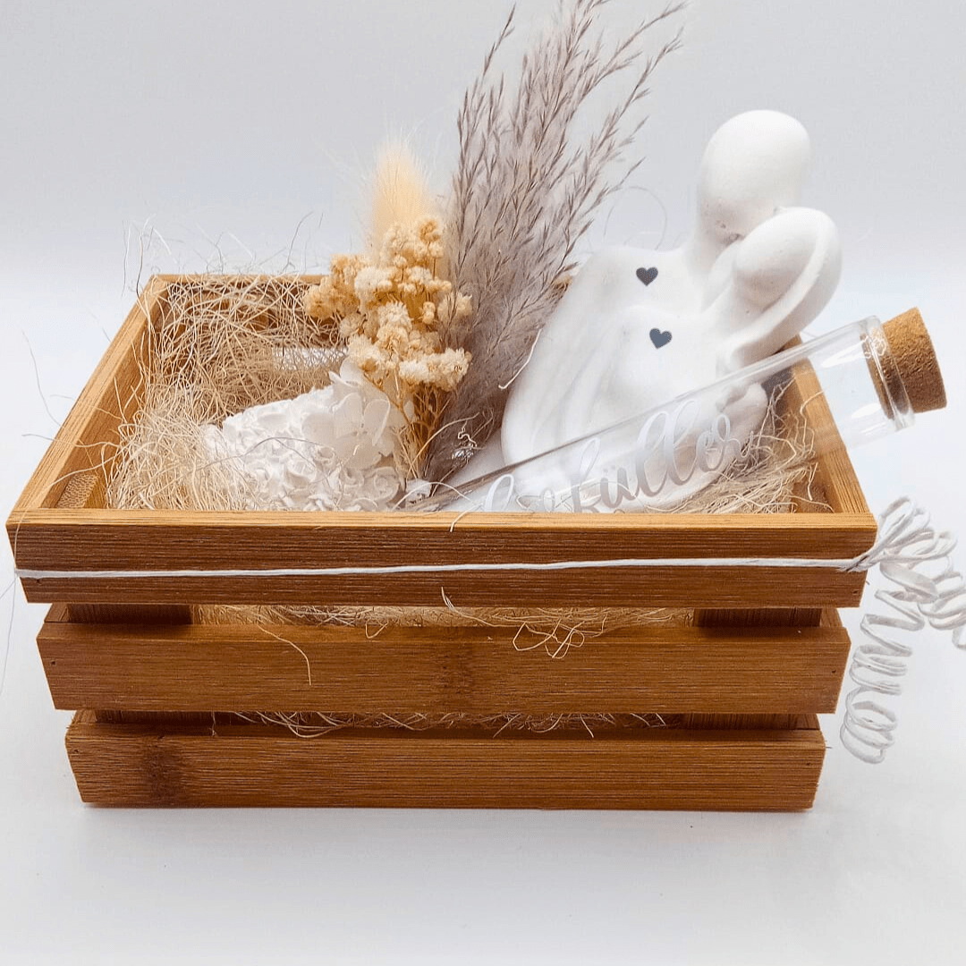 Hochzeitsbox mit Figur & Glastube – befüllbares Geschenkset - Zauberwerk