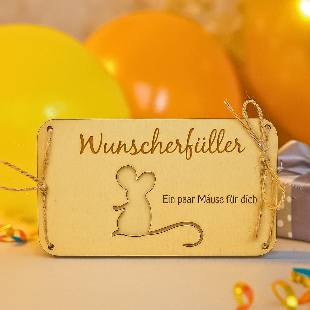 Wunscherfüller Geldgeschenk Holz – Ein paar Mäuse für dich - Zauberwerk