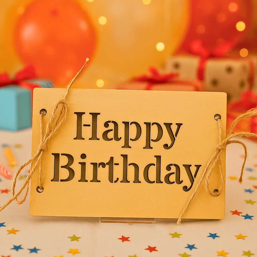 Happy Birthday Geldgeschenk Holz – Kreative Verpackung für Geldscheine - Zauberwerk