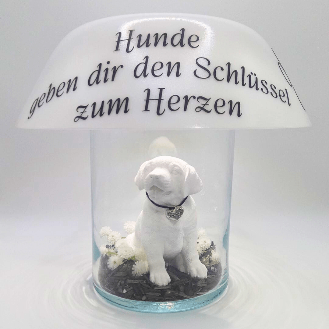 Hundelampe mit Spruch – liebevolle Wohnzimmer Deko mit Hund - Zauberwerk