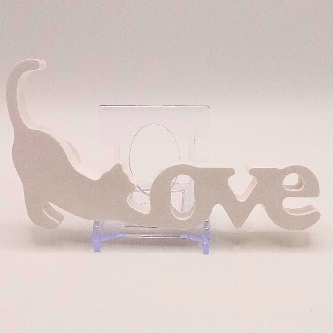 Katzen Deko LOVE – stilvolles Geschenk für Katzenliebhaber - Zauberwerk