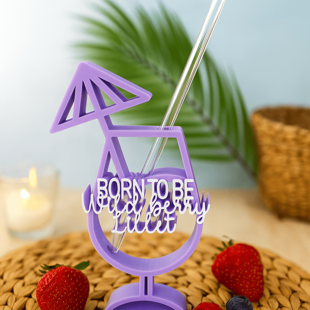 Cocktail Deko Aufsteller Born to be Wild Berry Lillet – Sommer Party Accessoire - Zauberwerk