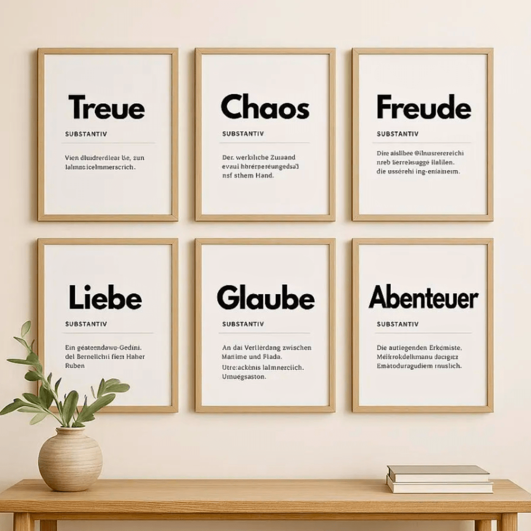 6er Poster - Set Hundeliebe – Printable Wanddeko mit Sprüchen | A4 | Glaube Liebe Treue für Hundefans | PDF Download - Zauberwerk