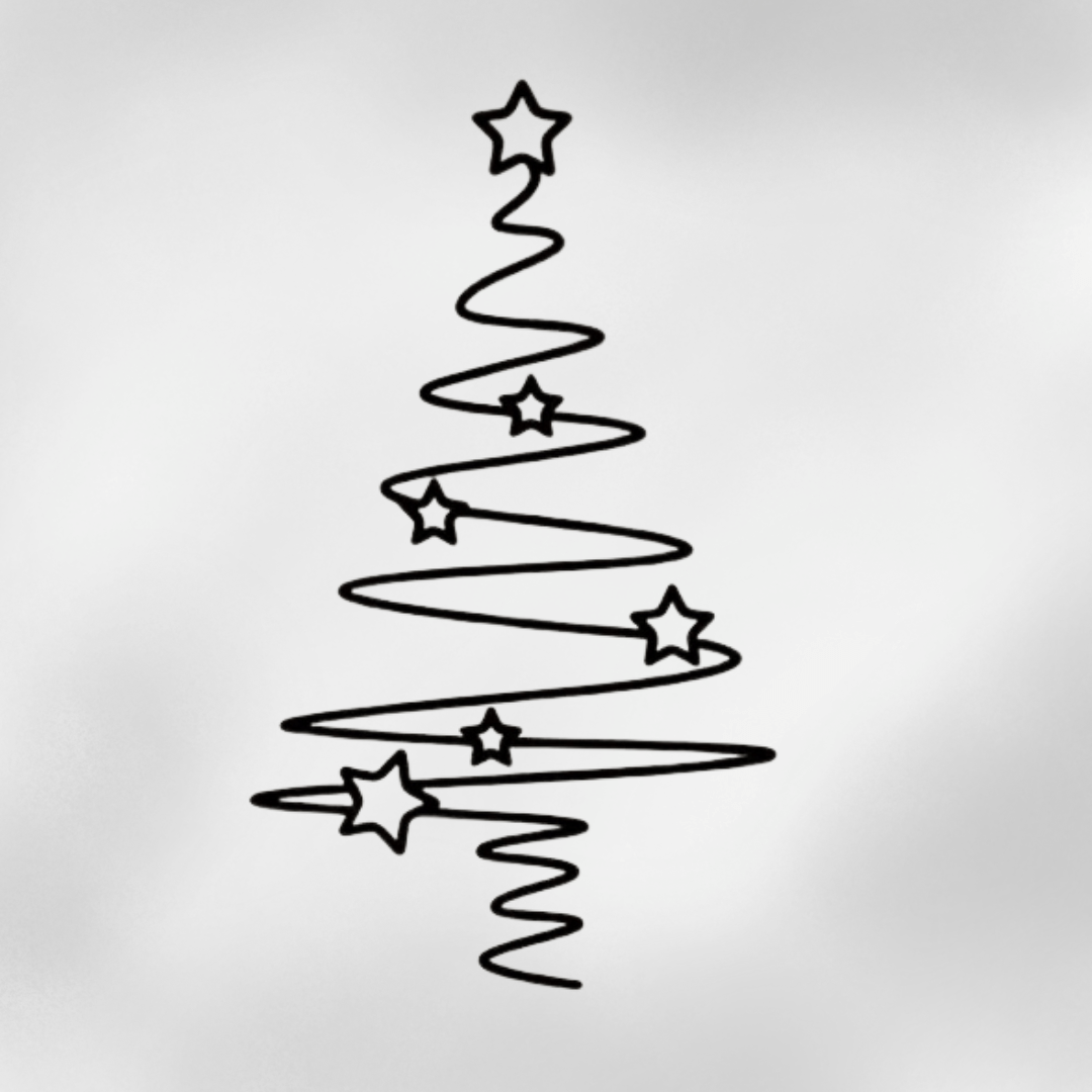 Minimalistischer Weihnachtsbaum aus Metall – Moderne Wanddeko mit Sternen für Weihnachten - Zauberwerk