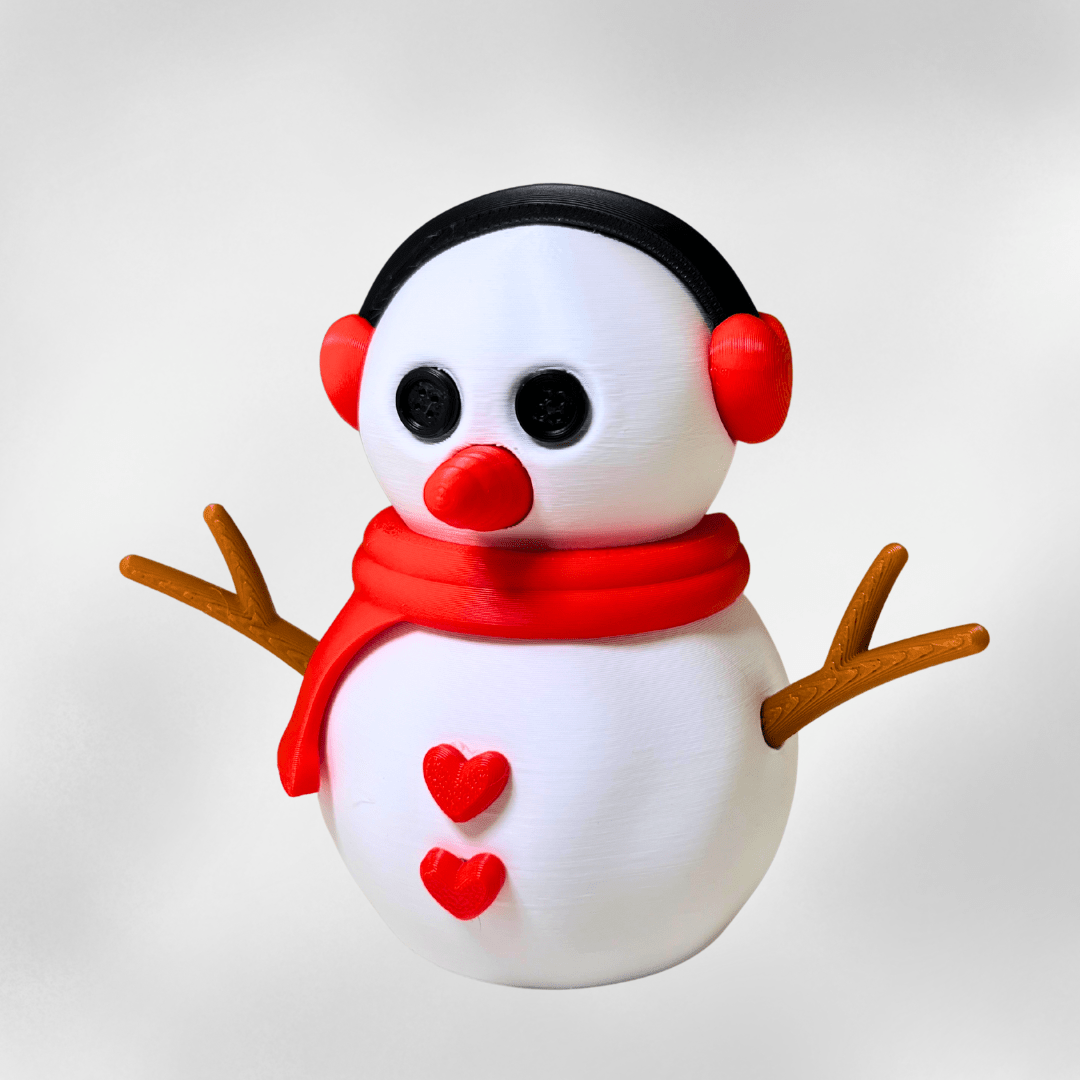 Schneemann mit Kopfhörern– Winterdeko aus PLA - Zauberwerk