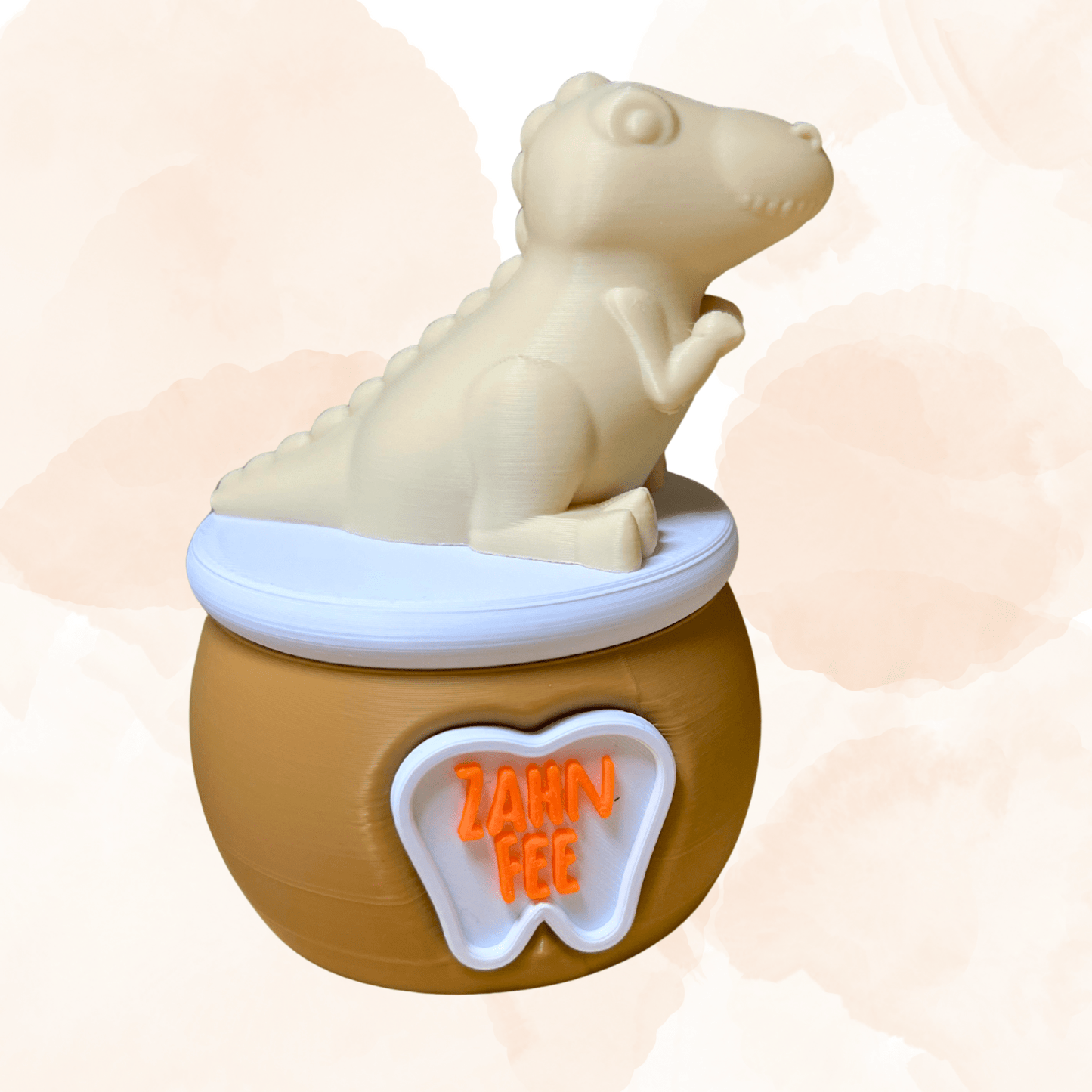 Zahnfee Dose Dino – Milchzahndose mit Namen | Geschenk für Kinder | personalisierbar | 3D - Druck | Wunschfarbe - Zauberwerk