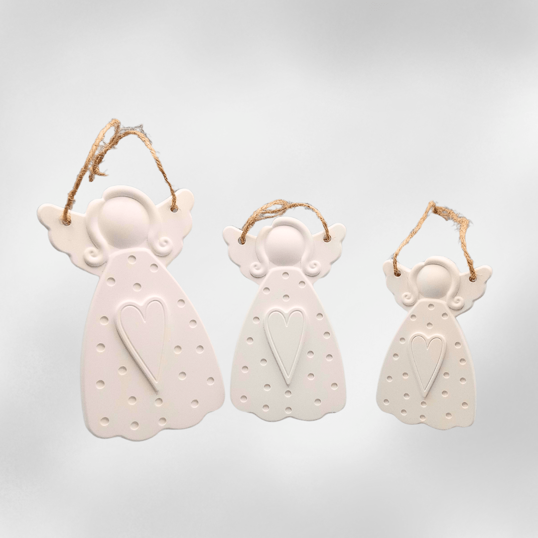 Engel - Set „Herzenswärme“ – 3er Deko - Set aus Keraflott - Zauberwerk