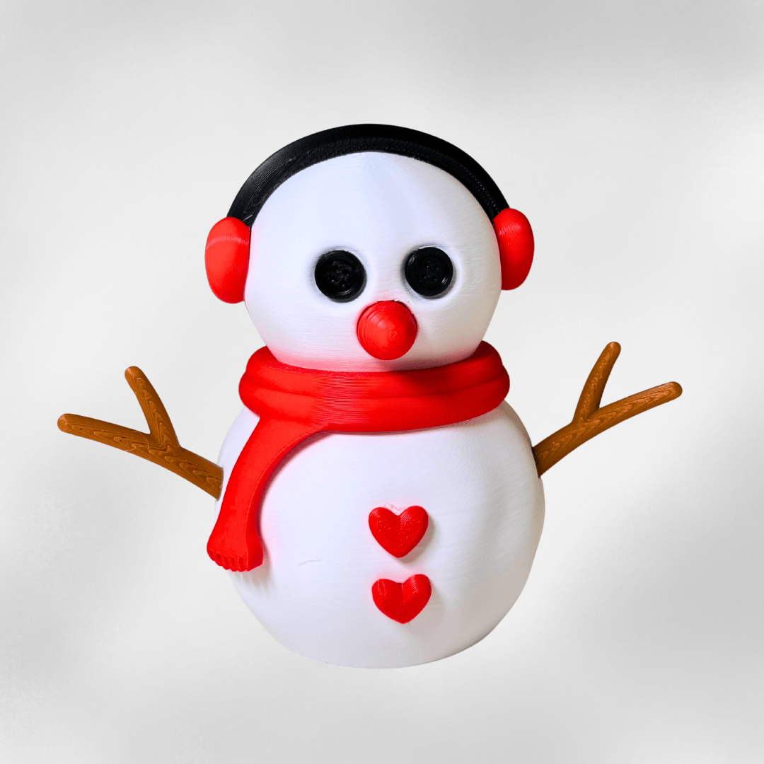Schneemann mit Kopfhörern– Winterdeko aus PLA - Zauberwerk