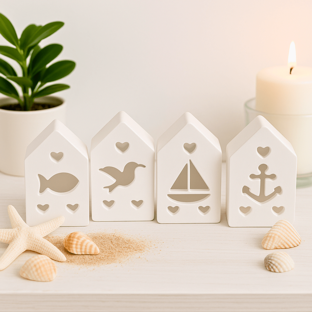 Maritime Mini - Deko - Häuschen – 6 cm, verschiedene Motive - Zauberwerk