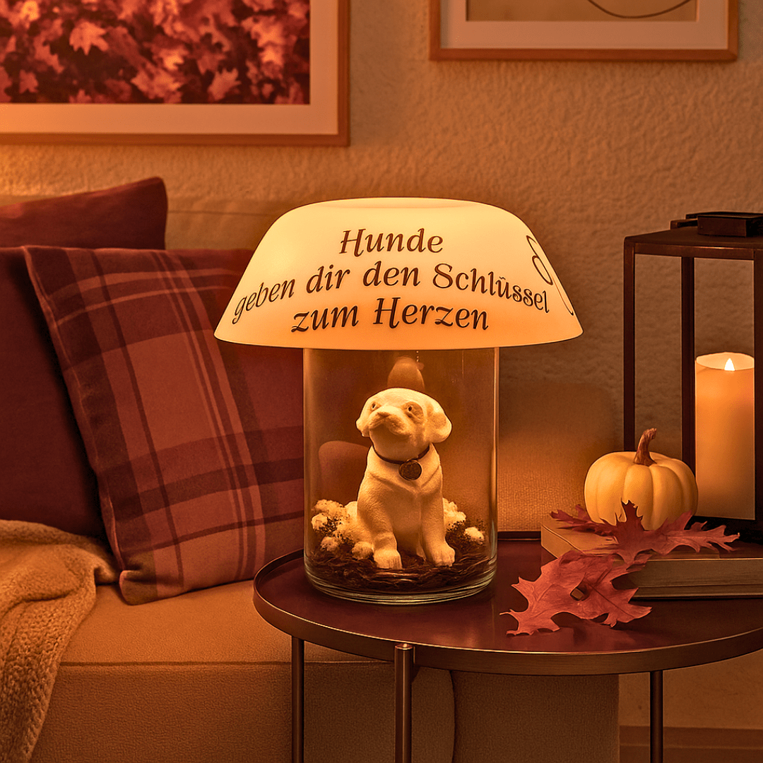 Hundelampe mit Spruch – liebevolle Wohnzimmer Deko mit Hund - Zauberwerk