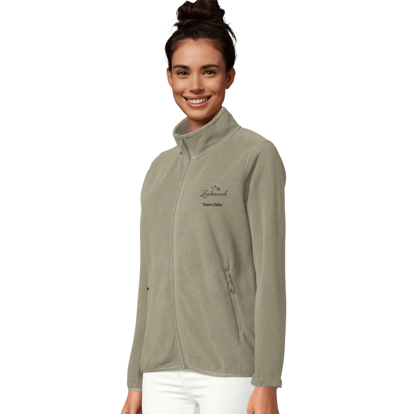 Damen Microfleece Zip - Jacke aus 100 % recyceltem Polyester – Zauberwerk Team Deco Edition - Zauberwerk