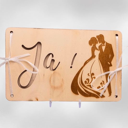Geschenk - Holzkarten mit Gravur & Geldscheinfach | Handgemachte Gutscheinkarten für Hochzeit, Geburtstag & Weihnachten - Zauberwerk