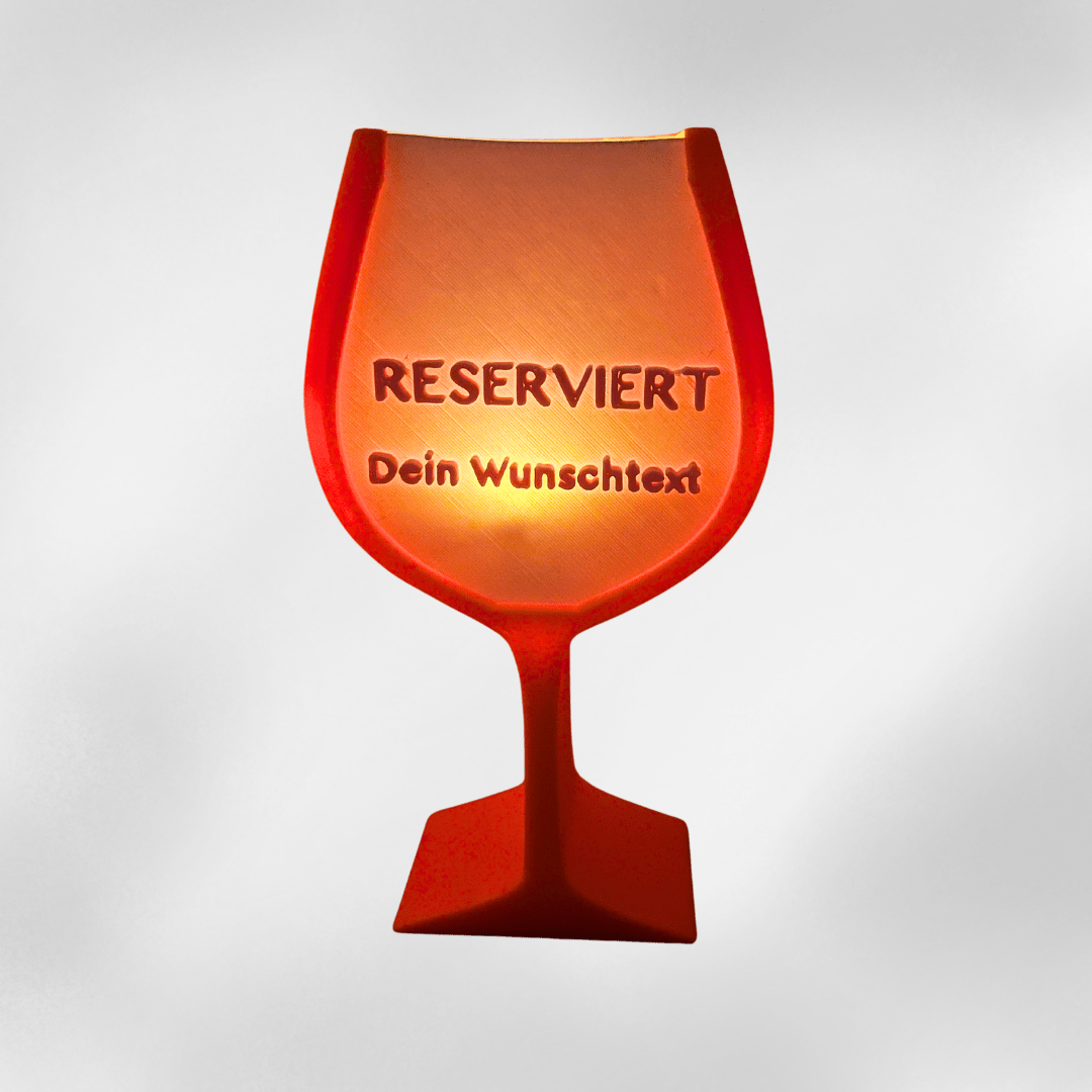 Reserviert-Aufsteller mit Wunschtext – leuchtendes Tischschild für Restaurants & Cafés | Zauberwerk 3D-Druck