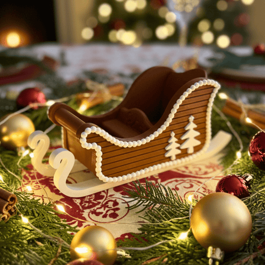 Weihnachtsschlitten Lebkuchen - Optik Deko | 3D - gedruckt | Geschenkidee Weihnachten - Zauberwerk