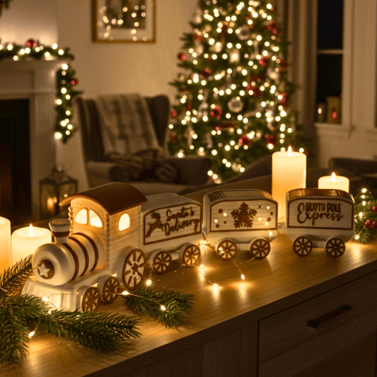 Weihnachtszug Deko – Handgemachte Lokomotive aus PLA - Zauberwerk