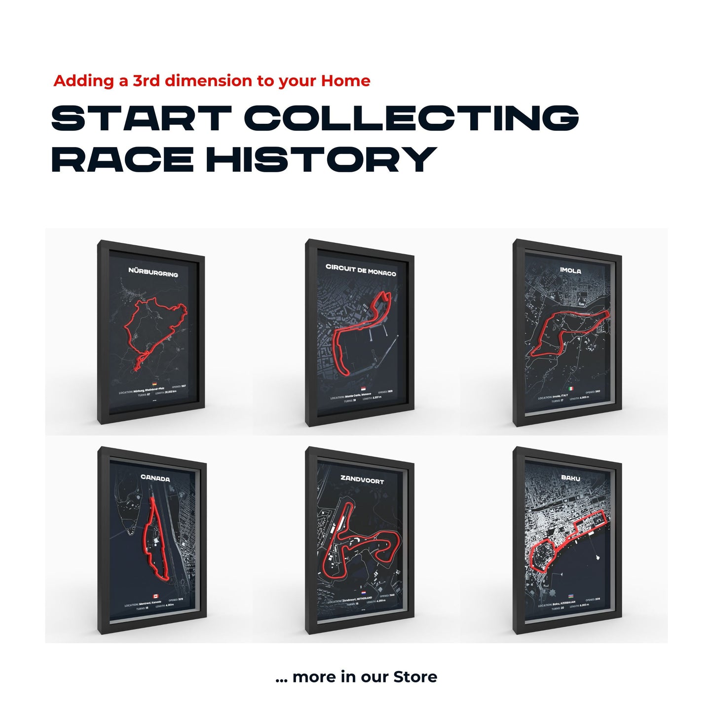 Marina Bay Street Circuit 3D-Poster gerahmt