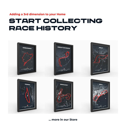 Circuit de Barcelona-Catalunya 3D-Poster gerahmt