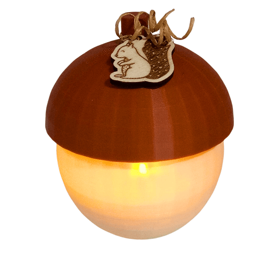 Leuchtende Herbst - Eicheln – 3D - Deko mit LED/Ballonlicht (2 Größen) - Zauberwerk