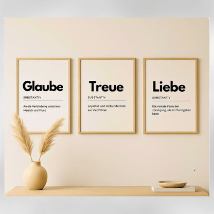 6er Poster - Set Hundeliebe – Printable Wanddeko mit Sprüchen | A4 | Glaube Liebe Treue für Hundefans | PDF Download - Zauberwerk