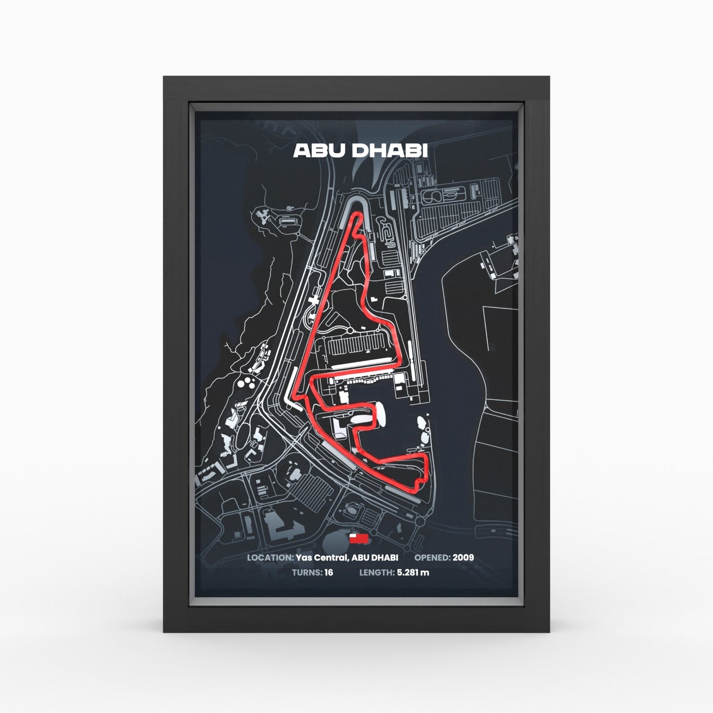 Marina Bay Street Circuit 3D-Poster gerahmt