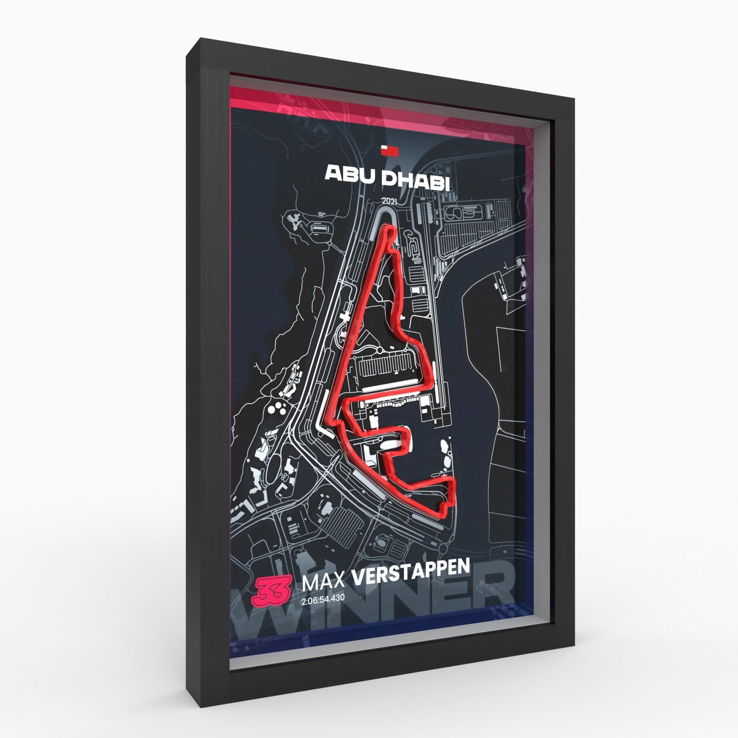Marina Bay Street Circuit 3D-Poster gerahmt