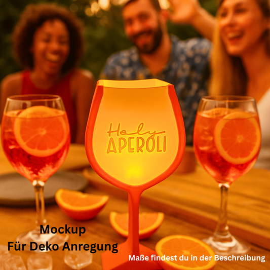 3D - Deko „Holy Aperoli“ im Aperol Spritz Style mit LED - Licht - Zauberwerk