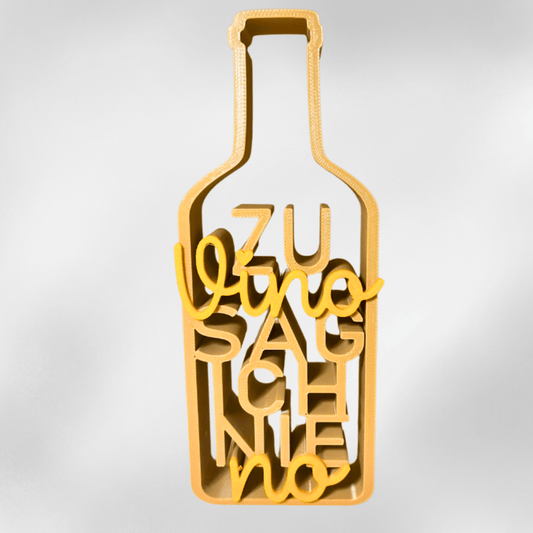 Zu Vino sag ich nie no Deko Flasche aus 3D Druck Geschenkidee für Weinliebhaber - Zauberwerk